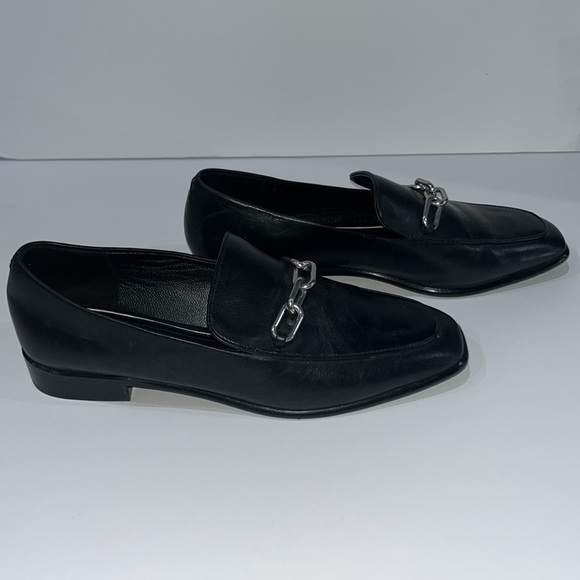 rag & bone Black Leather Loafer with Silver Accent - Picture 5 of 10
